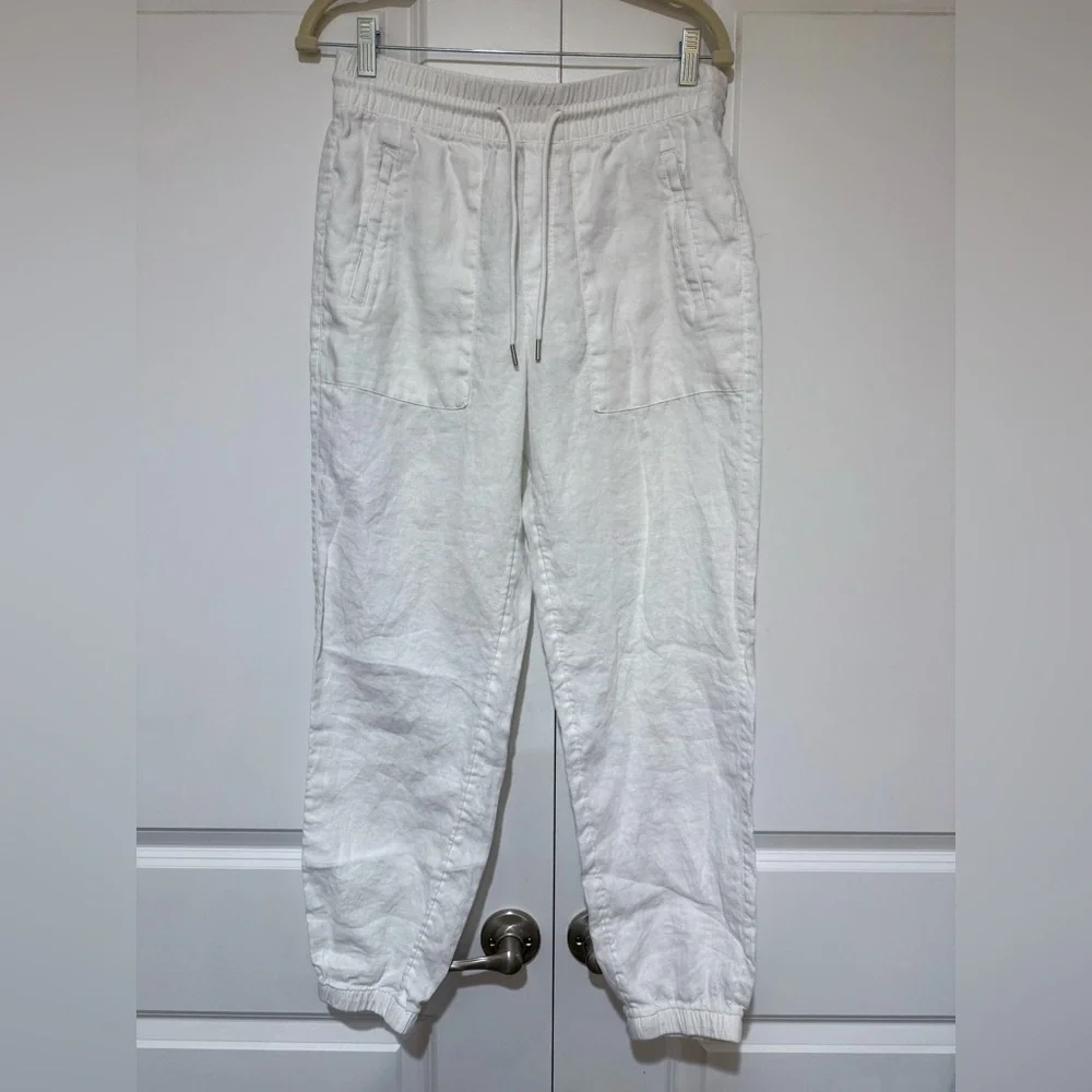 Athleta White LinenJogger Pants 💯% Linen (Tag Removed) Runs oversized